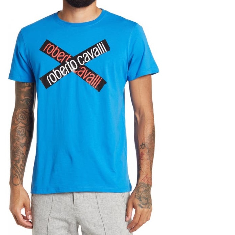 Roberto Cavalli logo Tshirt in Green